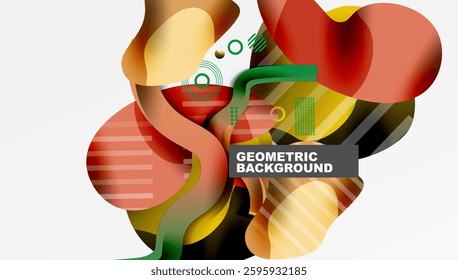 Abstract liquid shapes and lines background