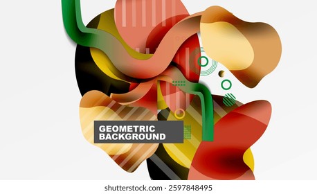 Abstract liquid shapes and lines background