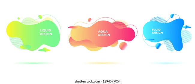 Abstract liquid shapes. Organic flowing forms. Vivid fluid backgrounds