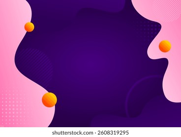 Abstract liquid shapes pink and purple background with geometric
