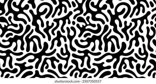 Abstract Liquid shapes set. Set of abstract shapes in retro style. Childish doodles. Monochrome Liquid spots. Vector illustration isolated