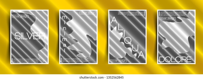 Abstract liquid silver gradient with vivid shine of lines. Design for covers, templates, journals and other ideas. Eps 10