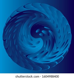 Abstract liquid spiral paint background. Vector illustration