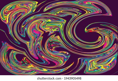 Abstract liquid spiral paint background. Vector illustration
