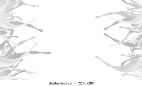 Abstract Liquid splash White and Gray Vector Backgrounds