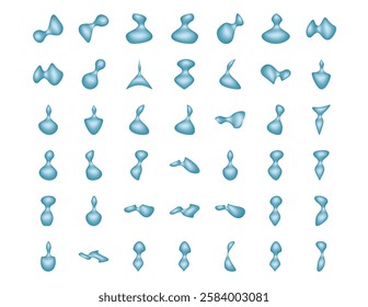 Abstract Liquid Spots Vector Isolated Set
