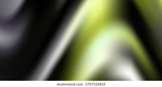 Abstractas fondo de remolino líquido con ondas grises metálicas y reflejos amarillo neón. Efecto de movimiento dinámico ideal para diseños futuristas, tecnológicos y modernos.