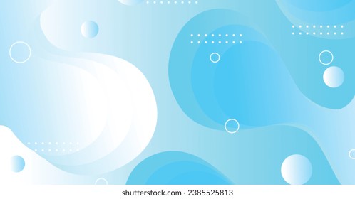 Abstract liquid wave background with blue and white gradient color background. Fluid wavy shapes design