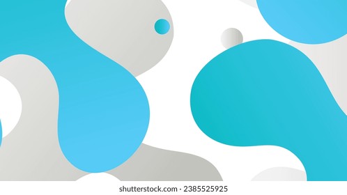 Resumen de fondo de onda líquida con fondo de color de gradiente azul y blanco. Diseño de formas onduladas fluidas