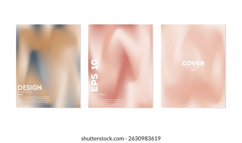 Abstract liquid wave background collection. Gradient colors. Effect of combining dark and light colors. Modern design template for web cover, advertising banner, poster, brochure, flyer. Vector EPS