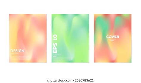 Abstract liquid wave background collection. Gradient colors. Effect of combining dark and light colors. Modern design template for web cover, advertising banner, poster, brochure, flyer. Vector EPS