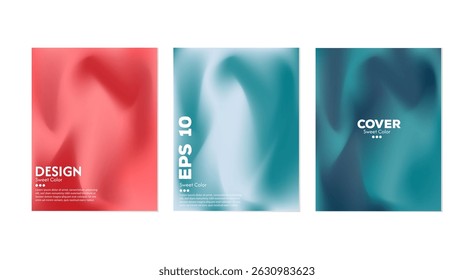 colección de fondo de onda líquida Abstractas. Colores degradados. Efecto de combinar colores oscuros y claros. Plantilla de diseño moderno para la cubierta del Web, Anuncio publicitario, cartel, folleto, volante. VECTOR EPS