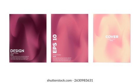 Abstract liquid wave background collection. Gradient colors. Effect of combining dark and light colors. Modern design template for web cover, advertising banner, poster, brochure, flyer. Vector EPS