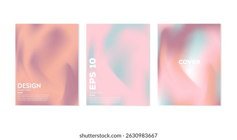 Abstract liquid wave background collection. Gradient colors. Effect of combining dark and light colors. Modern design template for web cover, advertising banner, poster, brochure, flyer. Vector EPS