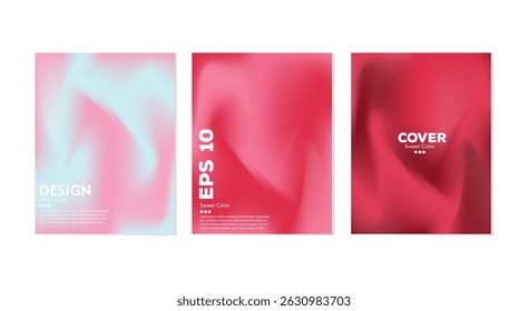 Abstract liquid wave background collection. Gradient colors. Effect of combining dark and light colors. Modern design template for web cover, advertising banner, poster, brochure, flyer. Vector EPS