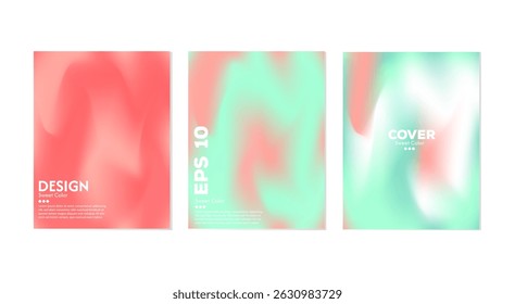 Coleção de fundo de onda líquida abstrata. Cores de gradiente. Efeito da combinação de cores claras e escuras. Modelo de design moderno para web cover, banner de publicidade, cartaz, brochura, folheto. EPS vetorial