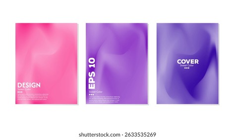 Abstract liquid wave background collection. Purple pink color. Dark and light color merging effect. Modern design template for web cover, advertising banner, poster, brochure, flyer.