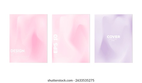 Abstract liquid wave background collection. Gradient pastel colors. Dark and light color merging effect. Modern design template for web cover, ad banner, poster, brochure, flyer.