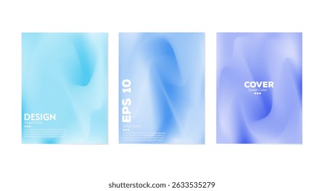 colección de fondo de onda líquida Abstractas. Color azul lavanda degradado. Efecto de fusión de colores oscuros y claros. Plantilla de diseño moderno para la cubierta del Web, Anuncio del anuncio, cartel, folleto, volante.