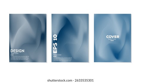 Abstract liquid wave background collection. Gradient colors. Dark and light color merging effect. Modern design template for web cover, ad banner, poster, brochure, flyer.