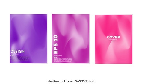 Abstract liquid wave background collection. Red purple gradient color. Dark and light color merging effect. Modern design template for web cover, ad banner, poster, brochure, flyer.