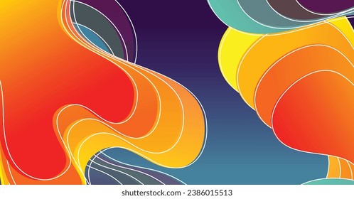 Abstract liquid wave background with colorful background. Fluid wavy shapes design