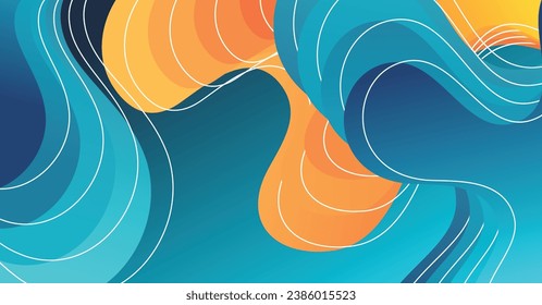 Abstract liquid wave background with colorful background. Fluid wavy shapes design