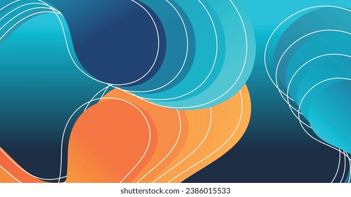 Abstract liquid wave background with colorful background. Fluid wavy shapes design