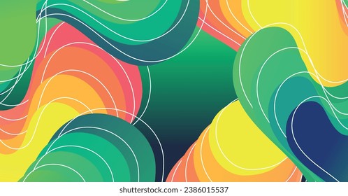 Abstract liquid wave background with colorful background. Fluid wavy shapes design