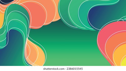 Abstract liquid wave background with colorful background. Fluid wavy shapes design