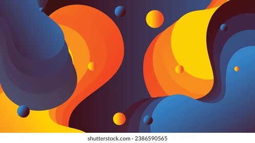 Abstract liquid wave background with colorful background. Fluid wavy shapes design