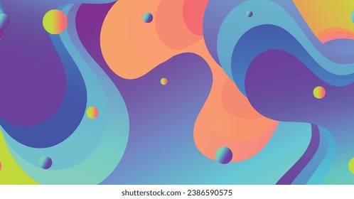 Resumen de fondo de ondas líquidas con fondo colorido. Diseño de formas onduladas fluidas