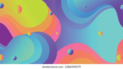 Abstract liquid wave background with colorful background. Fluid wavy shapes design