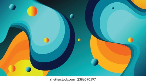 Abstract liquid wave background with colorful background. Fluid wavy shapes design