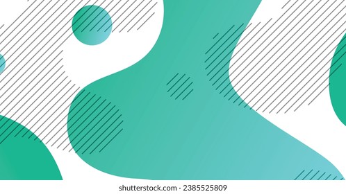 Abstract liquid wave background with green and white gradient color background. Fluid wavy shapes design