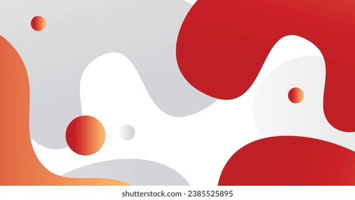 Abstrakter Hintergrund mit Flüssigseitigkeit auf orangefarbenem und weißem Farbverlauf-Hintergrund. Fließförmige Formgebung