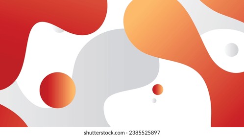 Abstract liquid wave background with orange and white gradient color background. Fluid wavy shapes design