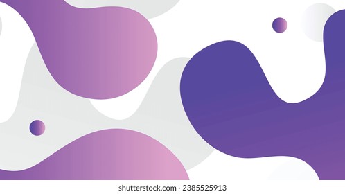 Abstrakter Flüssig-Hintergrund mit violettem und weißem Farbverlauf-Hintergrund. Fließförmige Formgebung