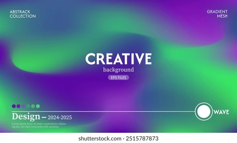 Fondo de onda líquida Abstractas en colores púrpura y verde. El efecto de combinar colores oscuros y claros. Plantilla de diseño moderno en Vector EPS