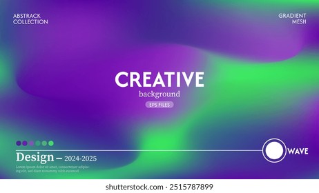 Fondo de onda líquida Abstractas en colores púrpura y verde. El efecto de combinar colores oscuros y claros. Plantilla de diseño moderno en Vector EPS