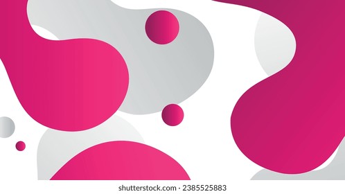 Abstract liquid wave background with red and white gradient color background. Fluid wavy shapes design