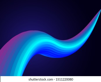 Abstract liquid wave background vector. Colorful 3D flow shapes. Modern poster design