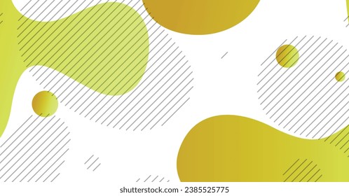 Abstract liquid wave background with yellow and white gradient color background. Fluid wavy shapes design