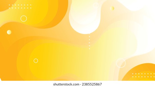 Resumen de fondo de onda líquida con fondo de color gradiente amarillo y blanco. Diseño de formas onduladas fluidas