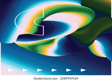 Abstract Liquid Wave Gradient Background