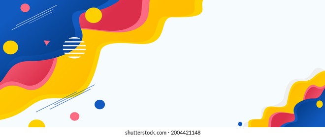 Flacher geometrischer Hintergrund. Abstrakte bunt geformte Formen