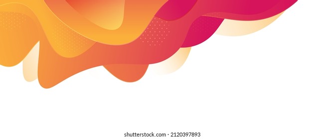 Abstraktes, flüssiges Wavy-Hintergrund-Design. Geometrischer Hintergrund mit flüssigen Formen. Farbige Banner-Vorlage