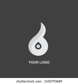 abstract liquid white logo on black background