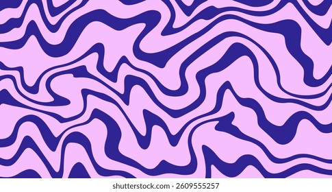 Abstract, liquid wild animal pattern. Vector illustration. Horizontal two-toned wavy print in retro styled