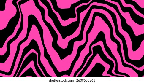 Abstract, liquid wild animal pattern. Vector illustration. Horizontal two-toned bright, wavy print in retro styled